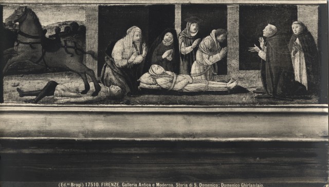 Brogi — Firenze. Galleria Antica e Moderna. Storia di S. Domenico; Domenico Ghirlandaio — particolare